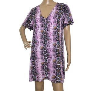 Buddy Love snake skin print dress short sleeves Large